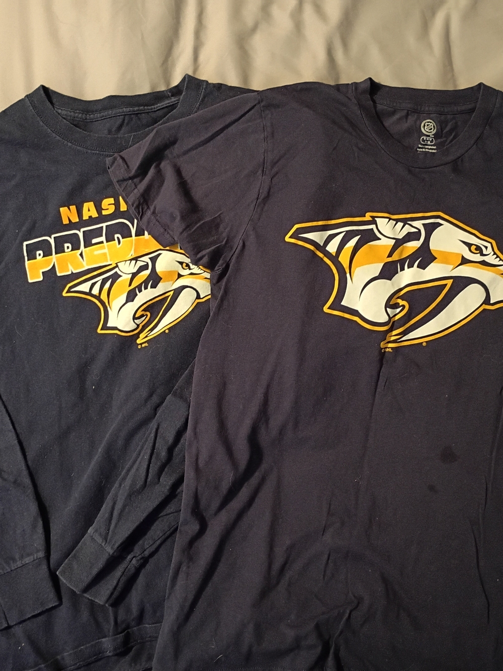 Pair Of NHL Nashville Predators Navy Graphic Tees